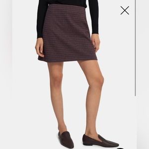 Theory Brand New High-Waisted Mini Skirt in Grid Houndstooth